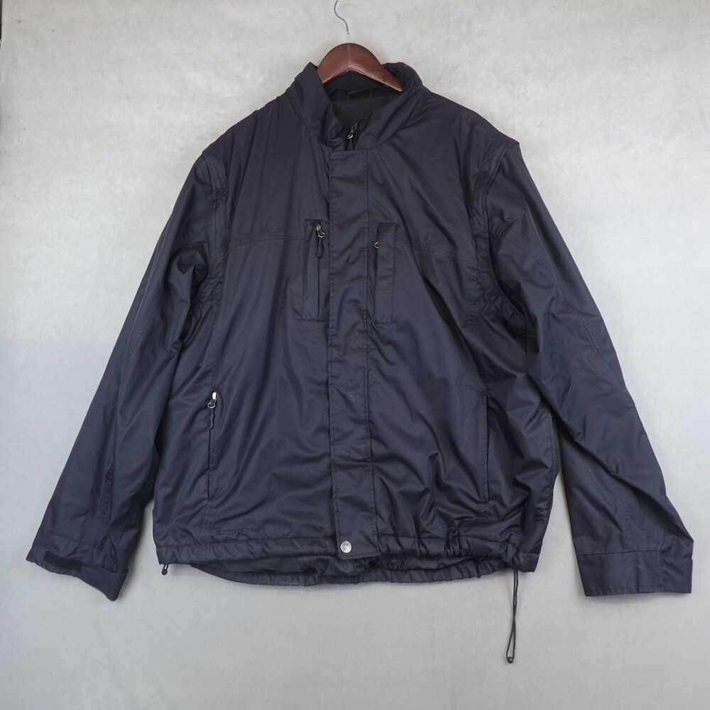 SCOTTeVEST Convertible Jacket Vest Mens XXL Full Zip Tec Pockets Black